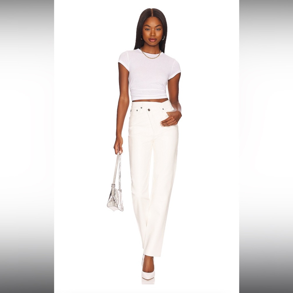 NWT AGOLDE recycled leather cross cross pant straight